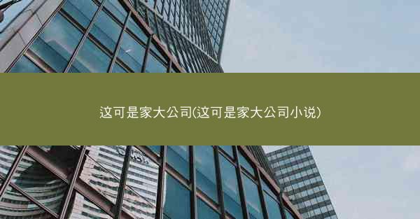 这可是家大公司(这可是家大公司小说)