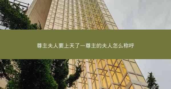 尊主夫人要上天了—尊主的夫人怎么称呼